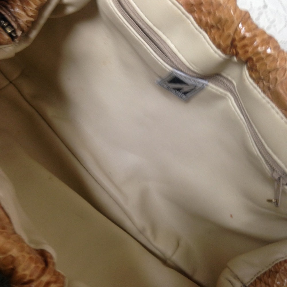 Vintage Yellow Snakeskin Clutch- Crossbody