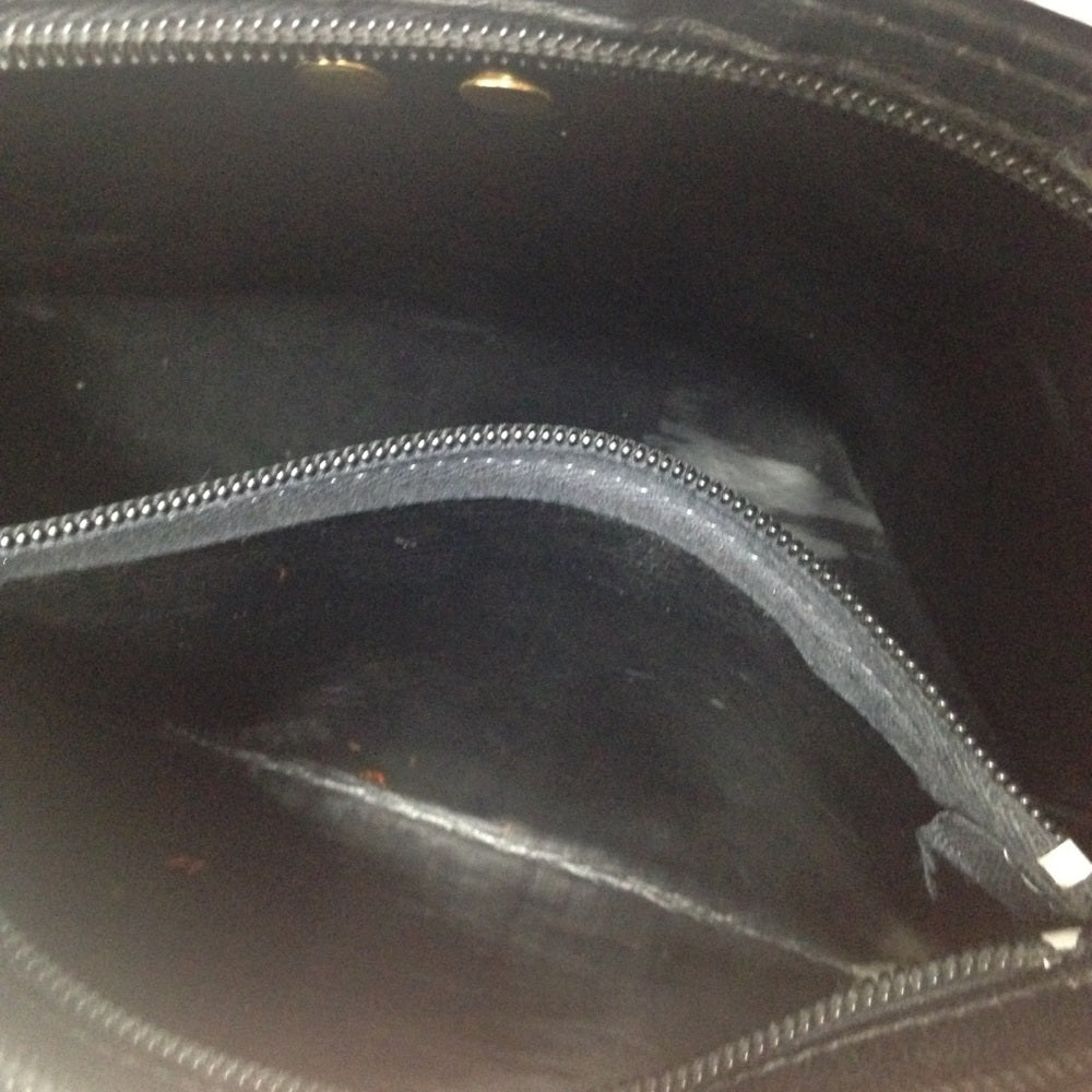 Vintage Christian Dior Black Leather Shoulder Bag