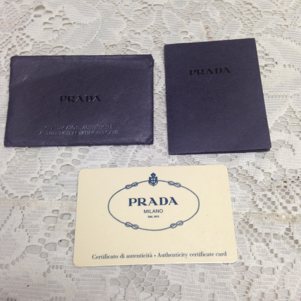 Prada Brown Canvas -Red Leather Trim Shoulder Bag
