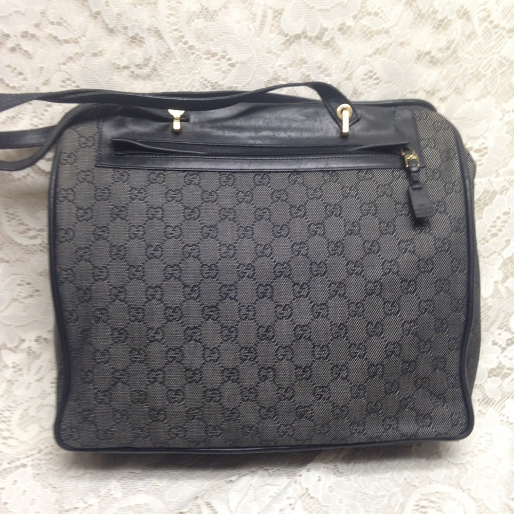 Vintage Gucci Italy, Black Mono Hand-Shoulder Bag
