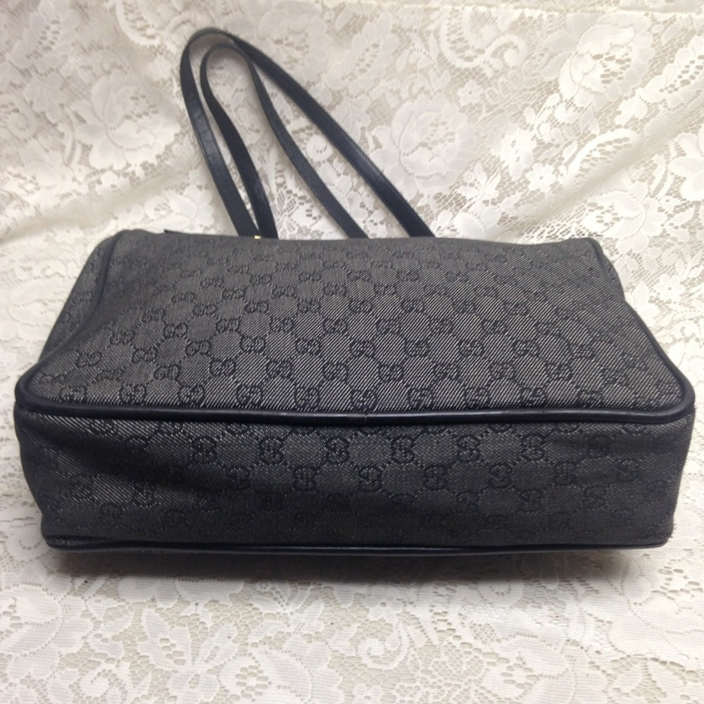 Vintage Gucci Italy, Black Mono Hand-Shoulder Bag