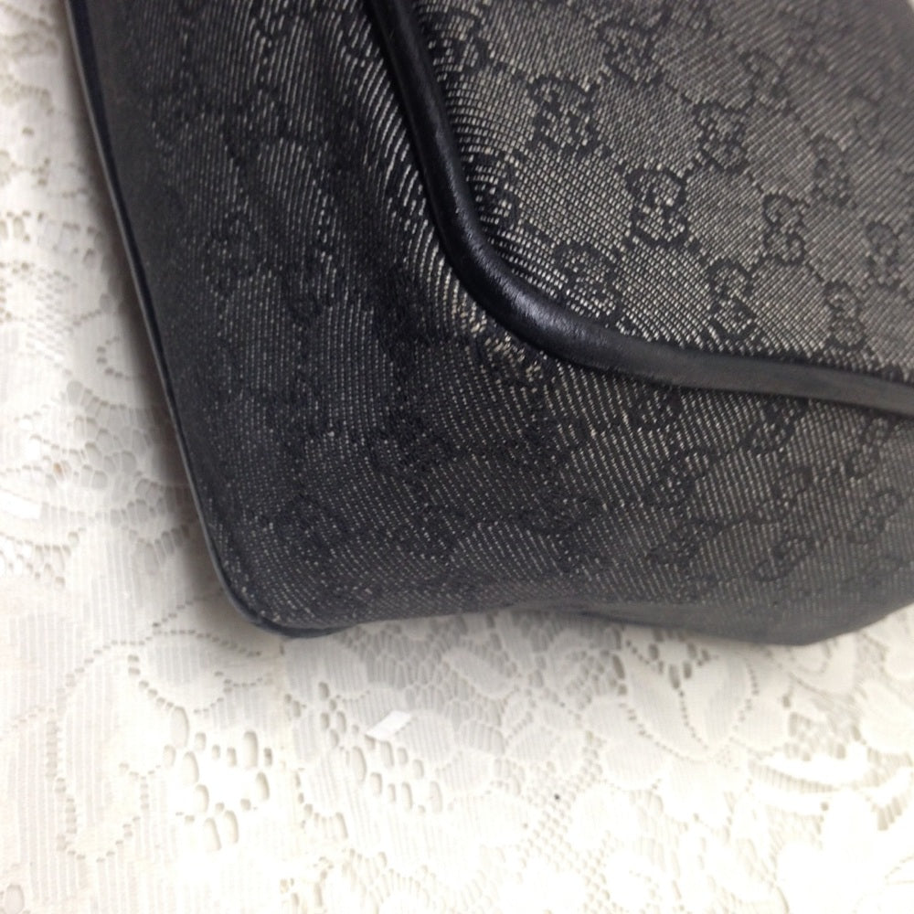 Vintage Gucci Italy, Black Mono Hand-Shoulder Bag