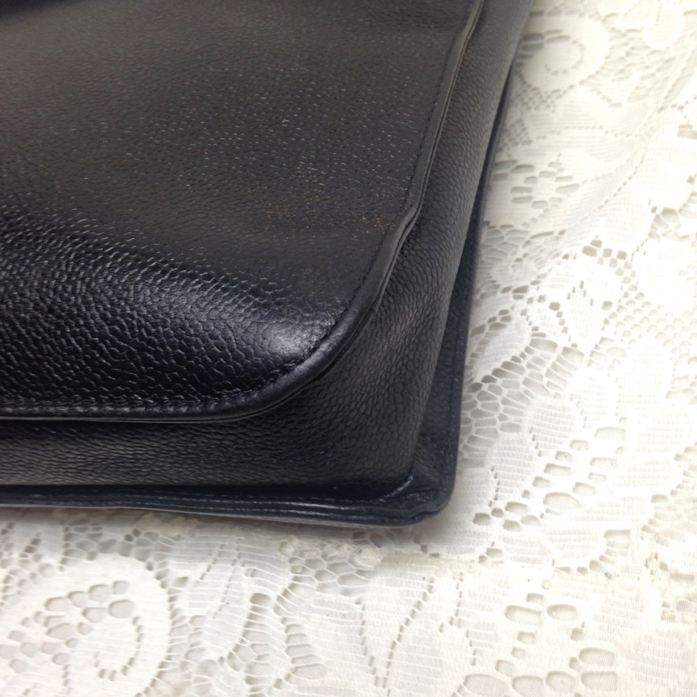 Authentic, Chanel Uni-sex Black Leather Briefcase