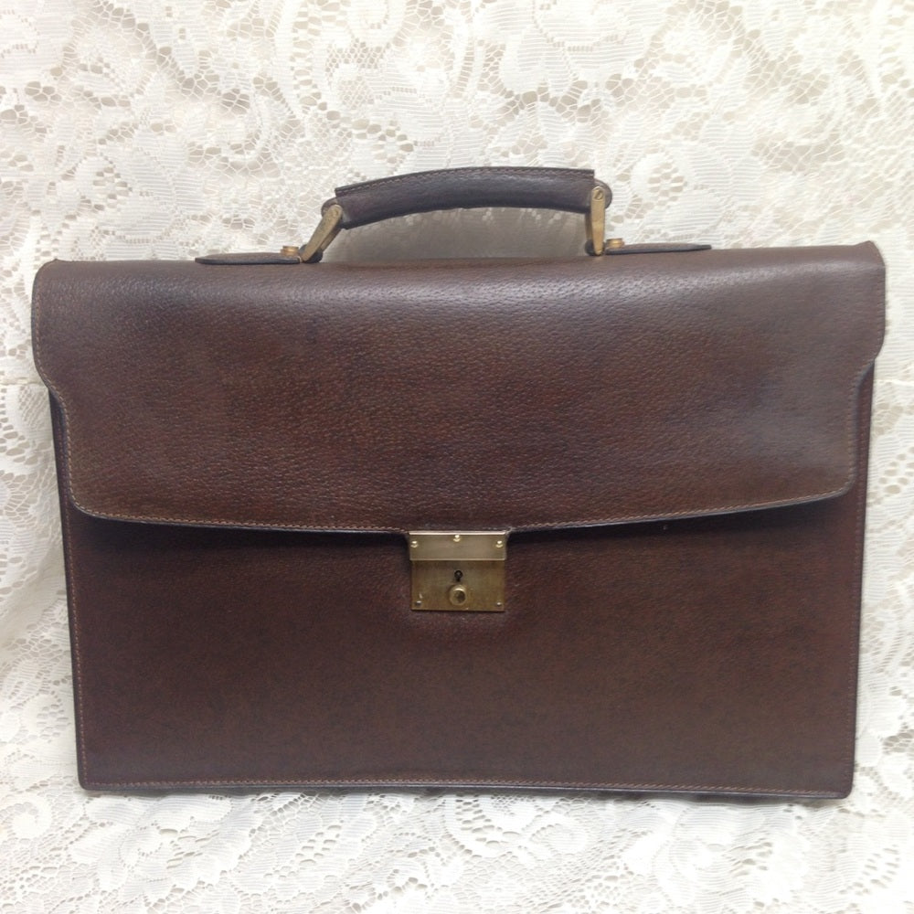 Vintage Gucci Unisex Brown Leather Unisex Briefcas