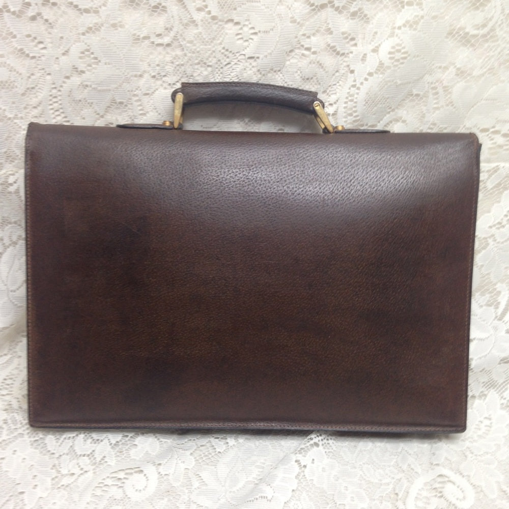 Vintage Gucci Unisex Brown Leather Unisex Briefcas