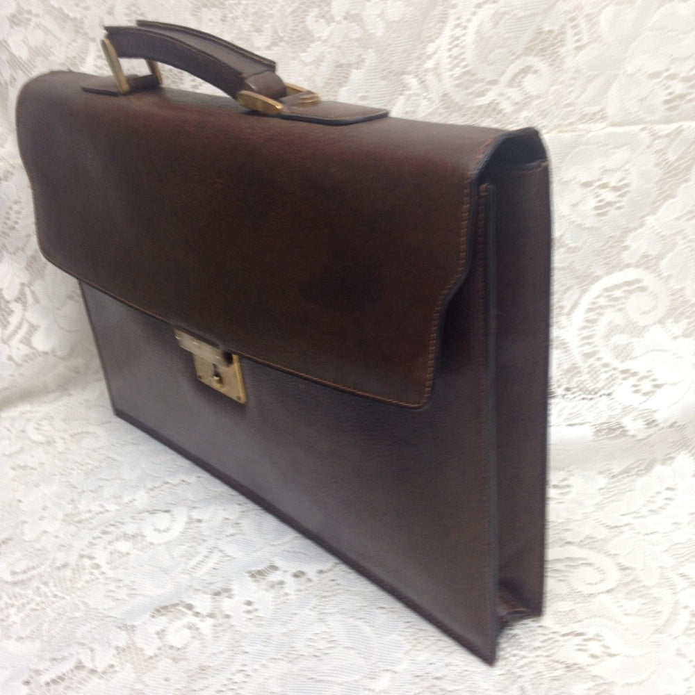 Vintage Gucci Unisex Brown Leather Unisex Briefcas