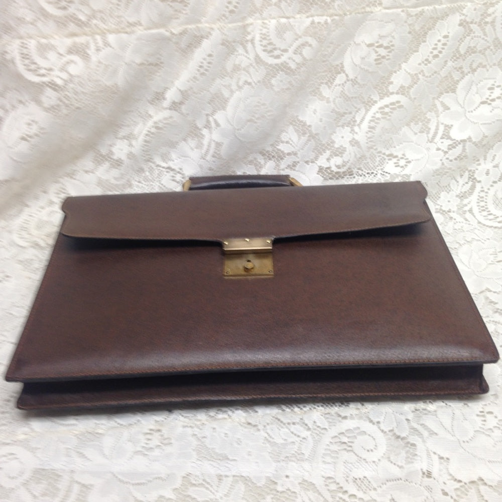 Vintage Gucci Unisex Brown Leather Unisex Briefcas
