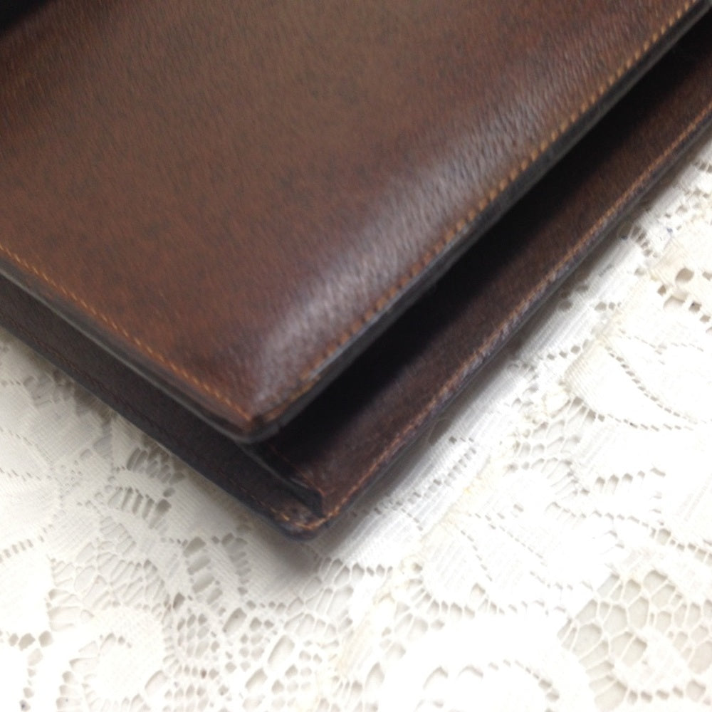 Vintage Gucci Unisex Brown Leather Unisex Briefcas
