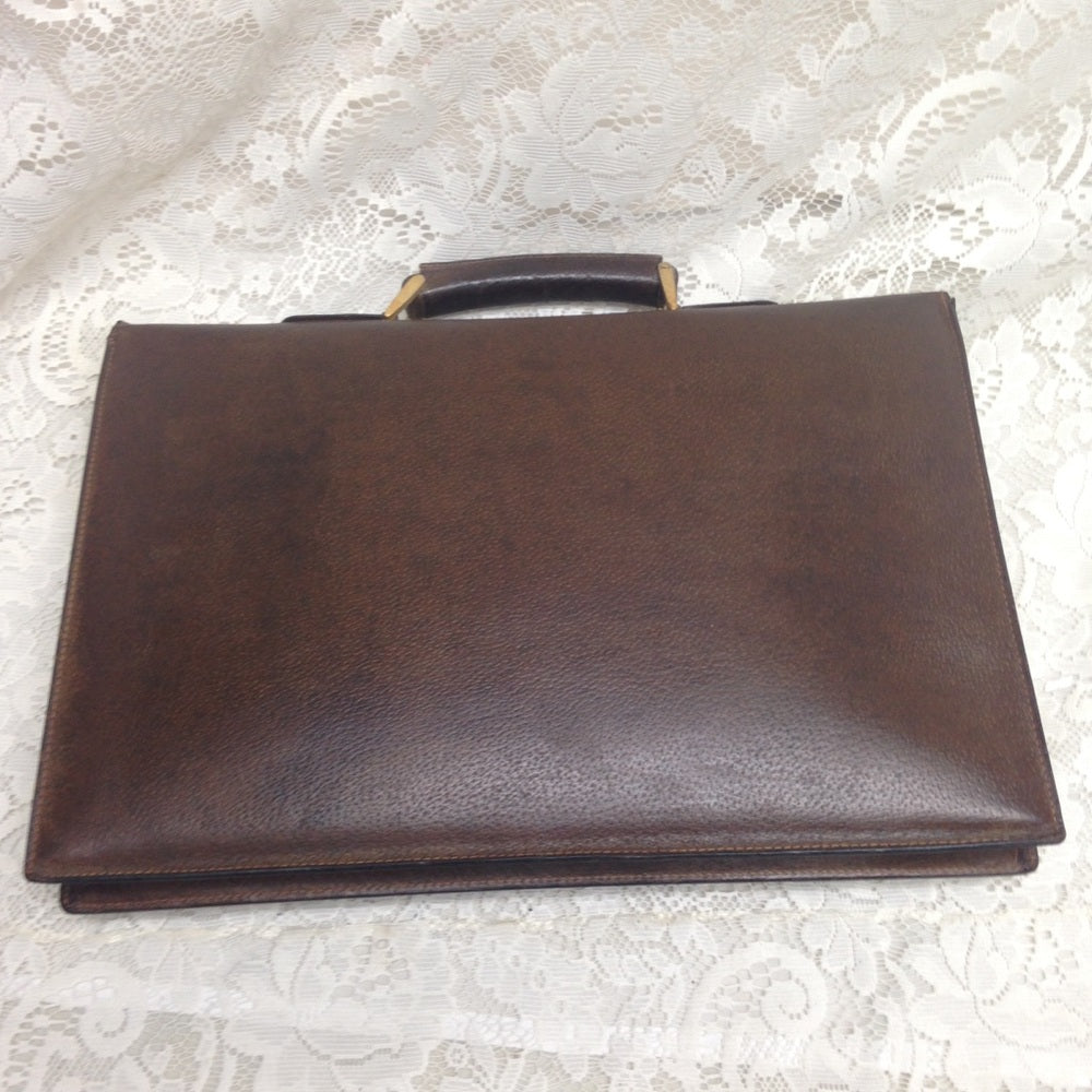 Vintage Gucci Unisex Brown Leather Unisex Briefcas