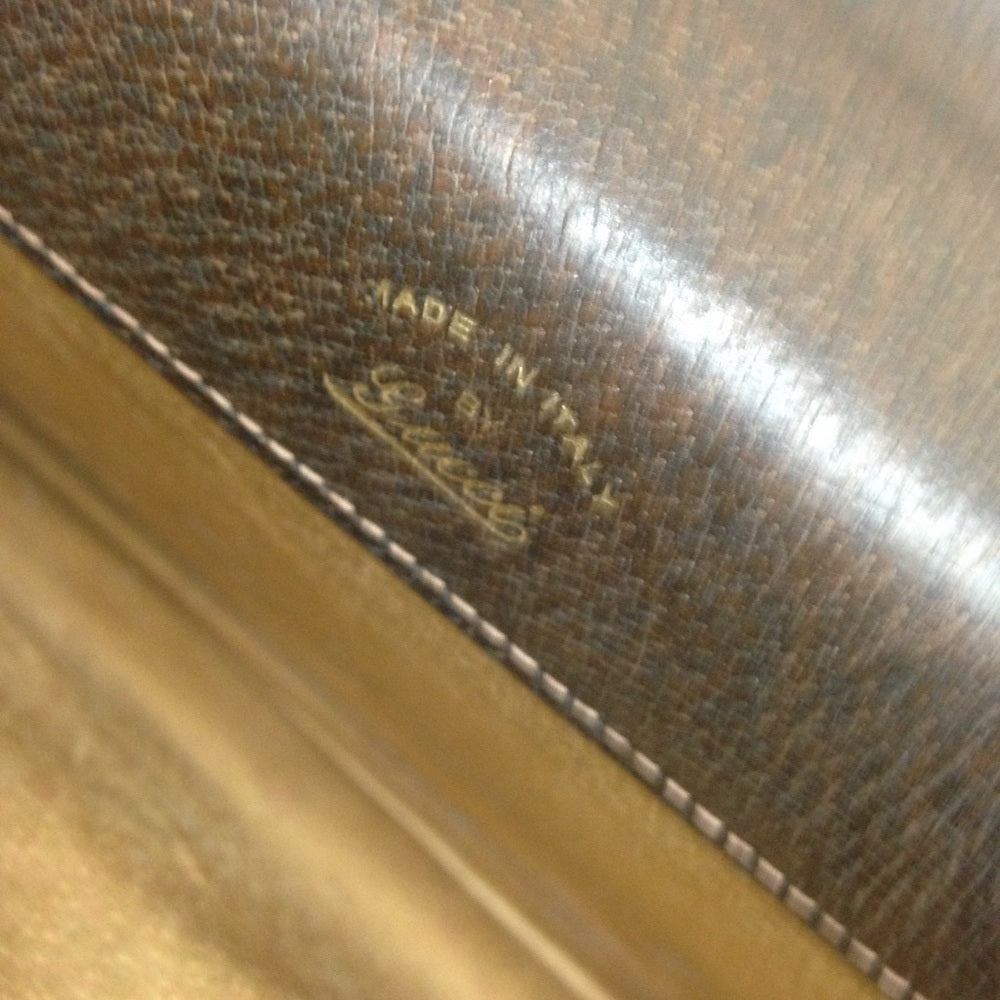 Vintage Gucci Unisex Brown Leather Unisex Briefcas