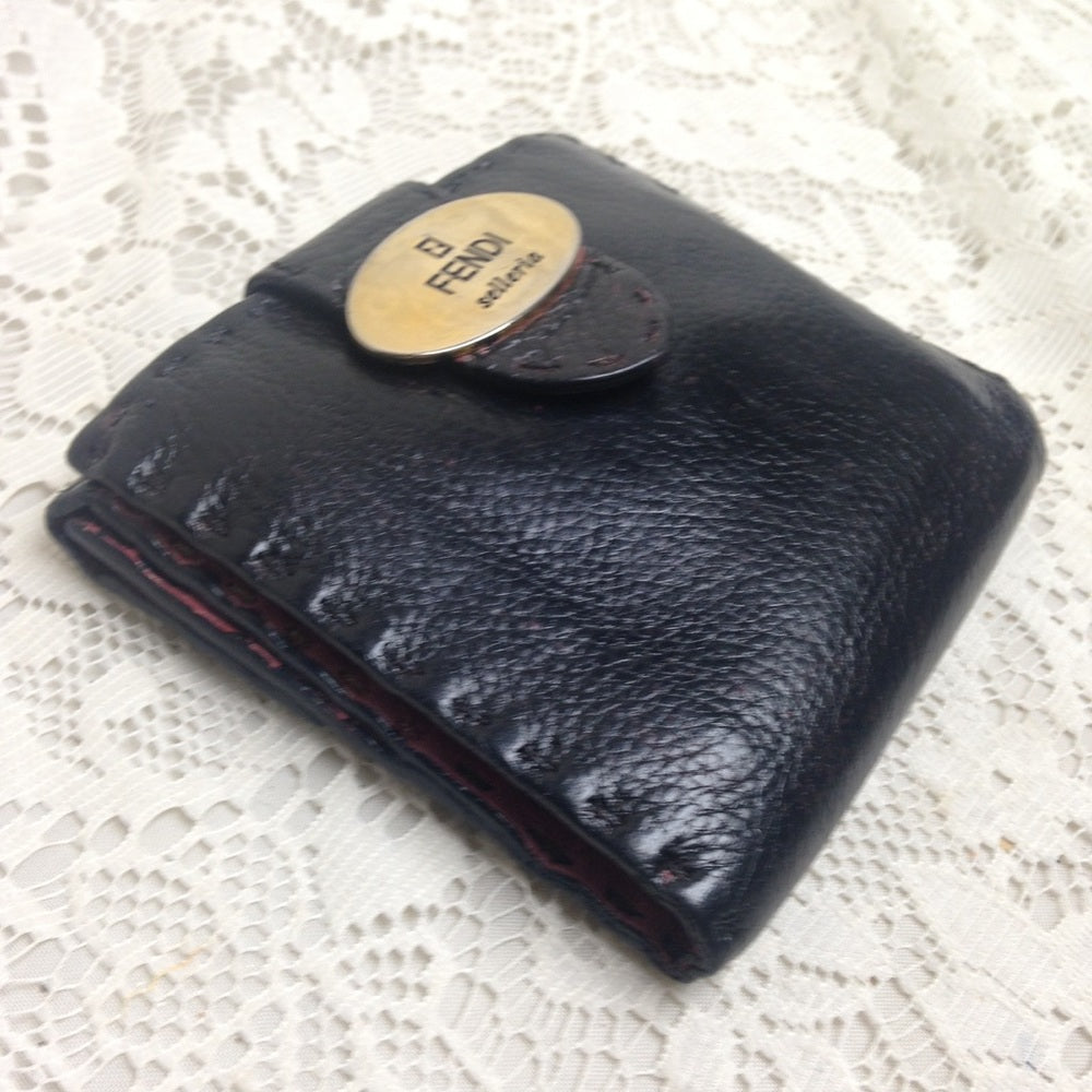 Fendi Selleria Black-Pink Compact Wallet