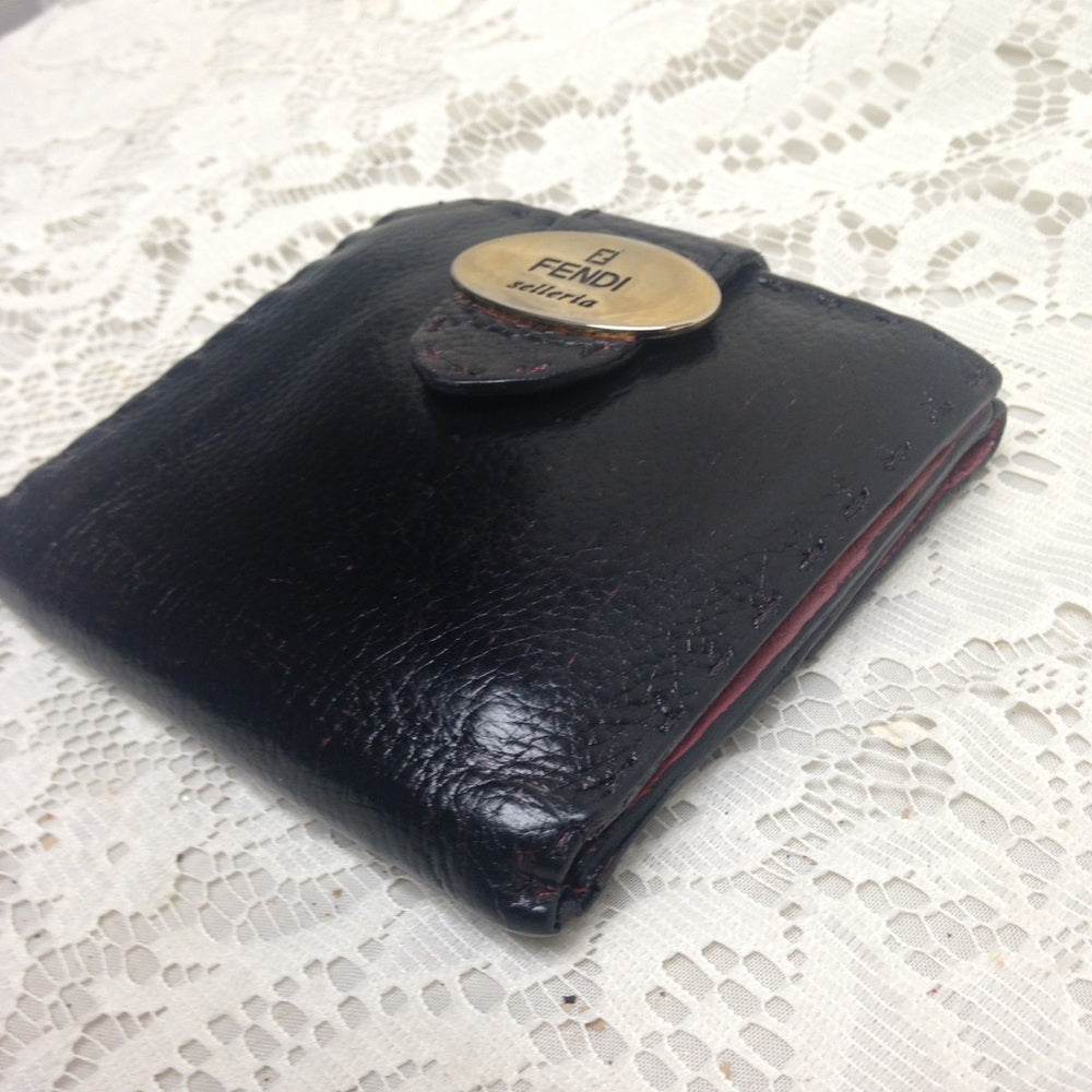 Fendi Selleria Black-Pink Compact Wallet