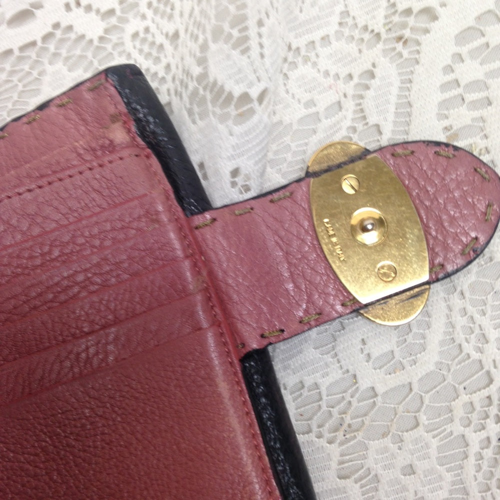 Fendi Selleria Black-Pink Compact Wallet