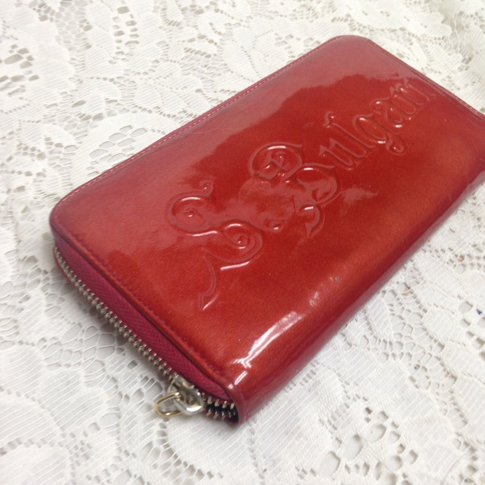 Commemorative S. Bulgari Red Vernis Long Wallet