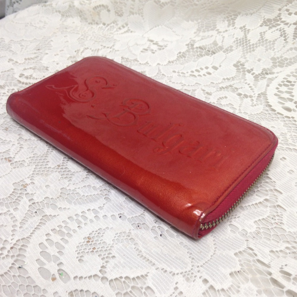 Commemorative S. Bulgari Red Vernis Long Wallet