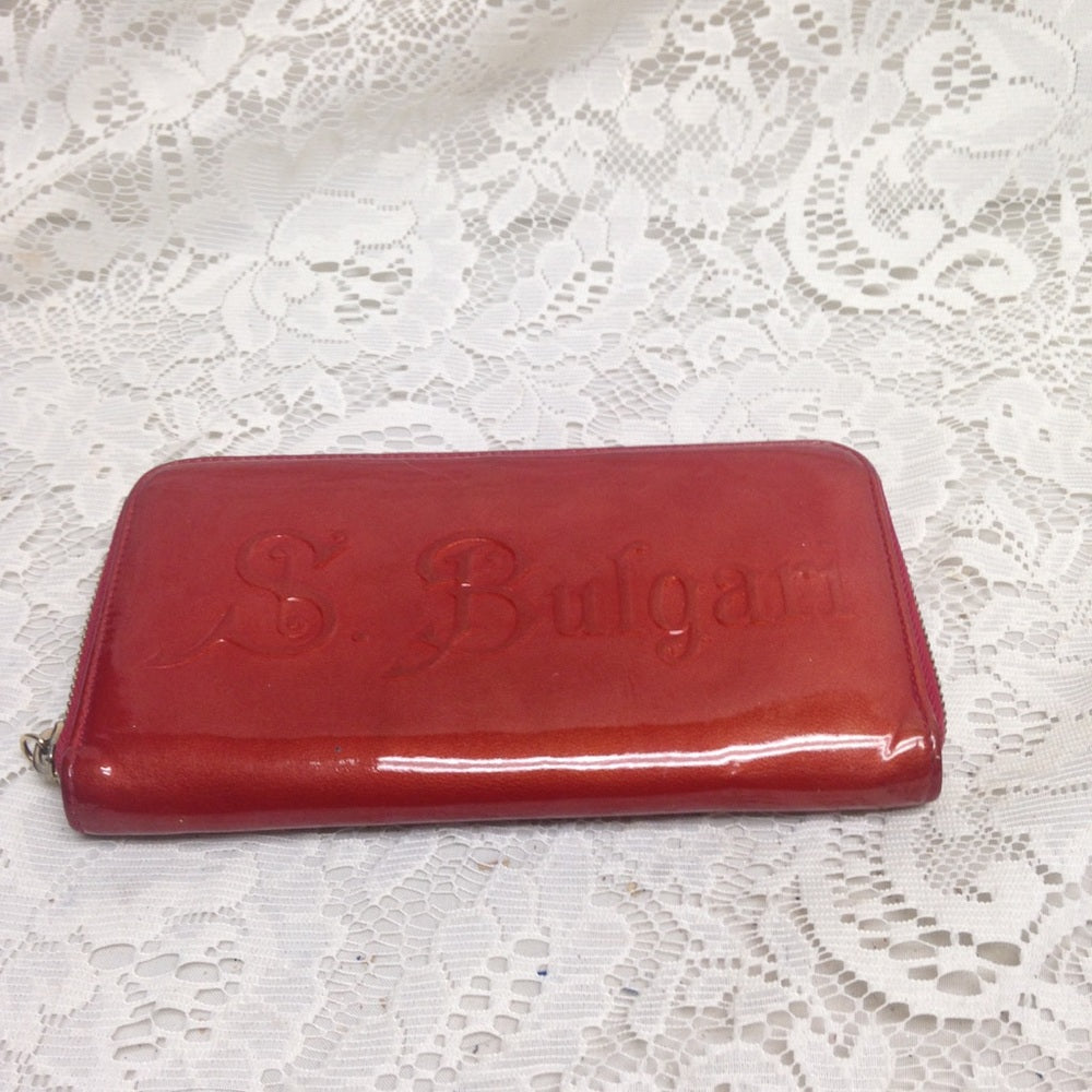 Commemorative S. Bulgari Red Vernis Long Wallet
