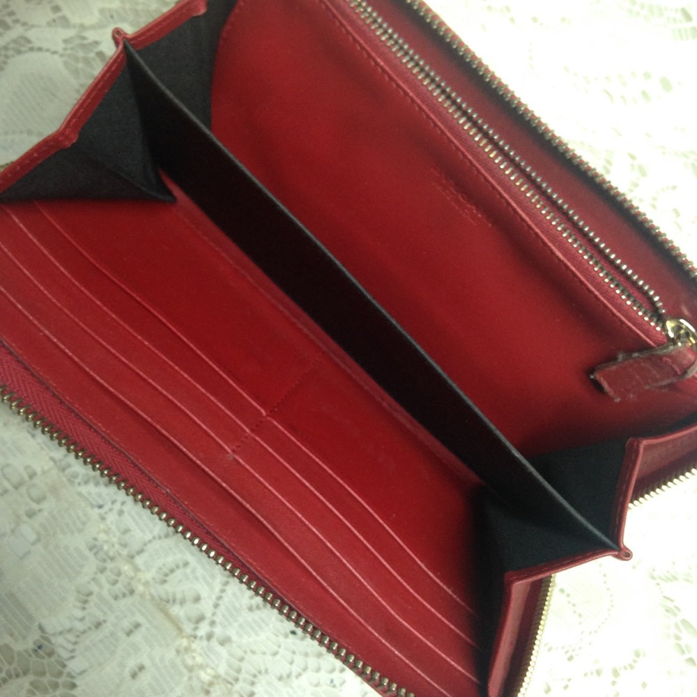 Commemorative S. Bulgari Red Vernis Long Wallet
