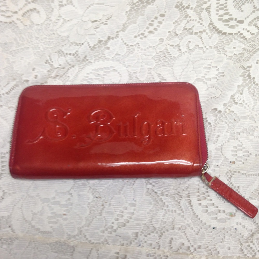 Commemorative S. Bulgari Red Vernis Long Wallet
