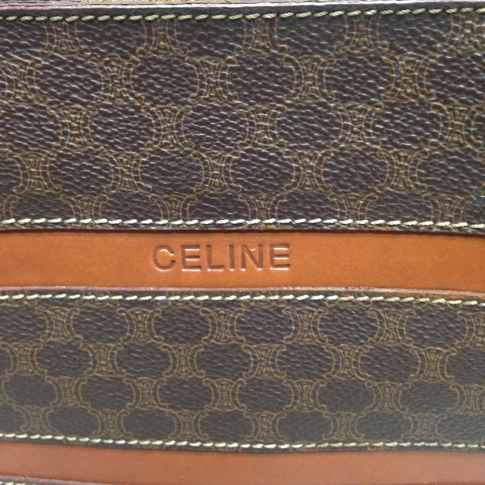 Celine Brown Macadam Handbag 10in x 9in x 3in