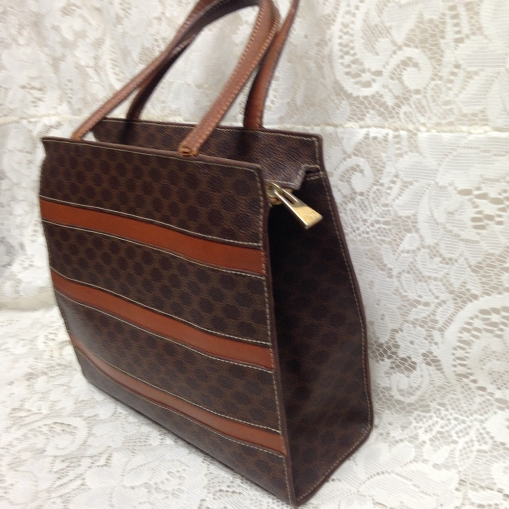 Celine Brown Macadam Handbag 10in x 9in x 3in