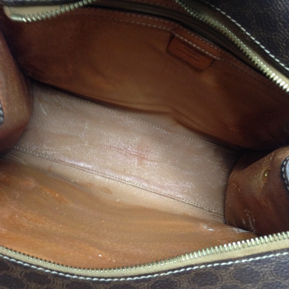 Celine Brown Macadam Handbag 10in x 9in x 3in