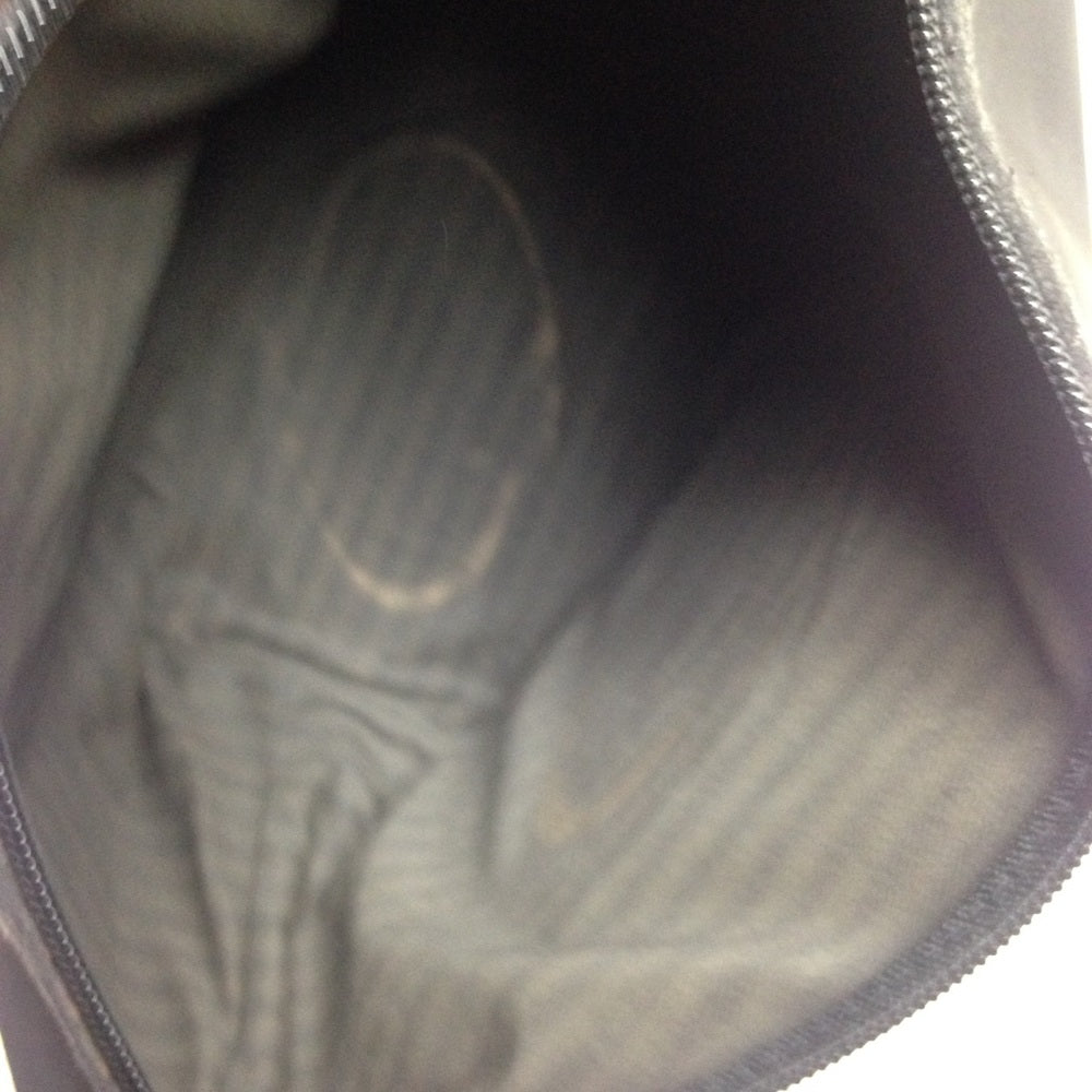 Fendi, Rare, Black Nylon Pequin Stripes Trim Pouch