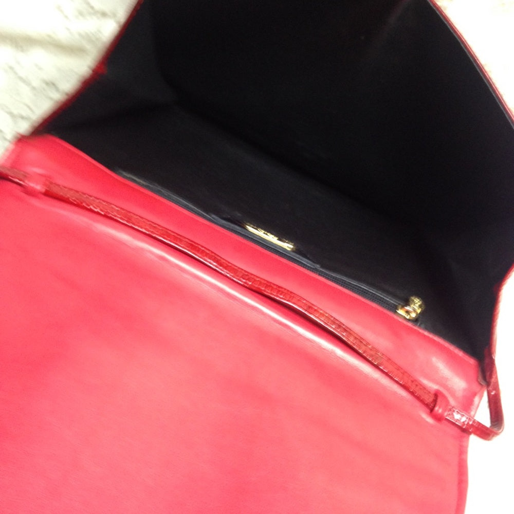 Fendi Red Patent Leather Clutch-Crossbody