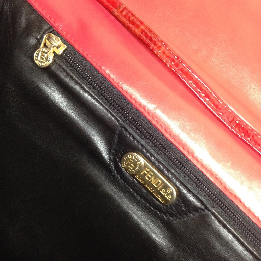 Fendi Red Patent Leather Clutch-Crossbody