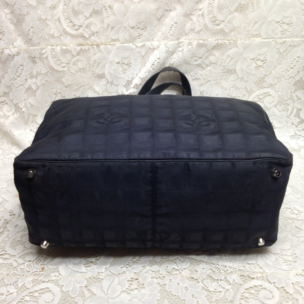 Chanel Travel Line Black Nylon MM Tote