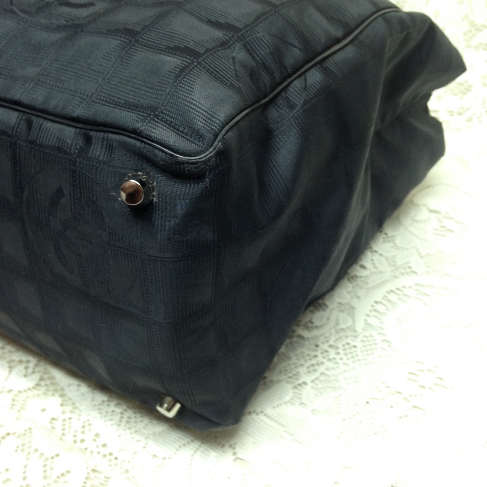 Chanel Travel Line Black Nylon MM Tote