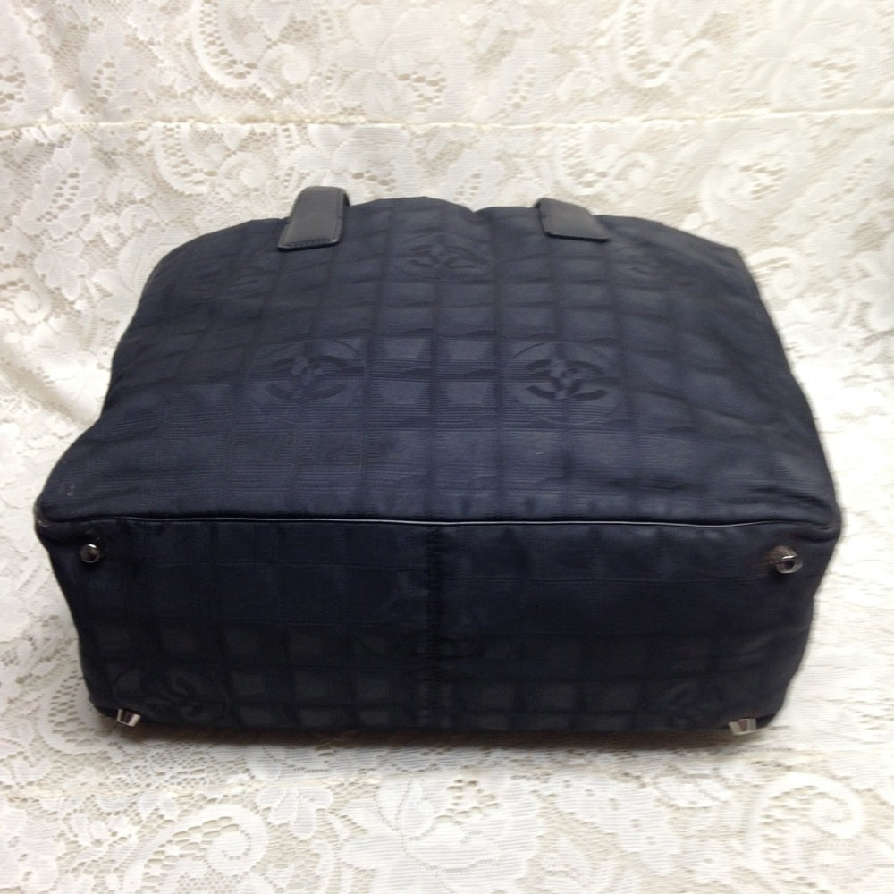 Chanel Travel Line Black Nylon MM Tote