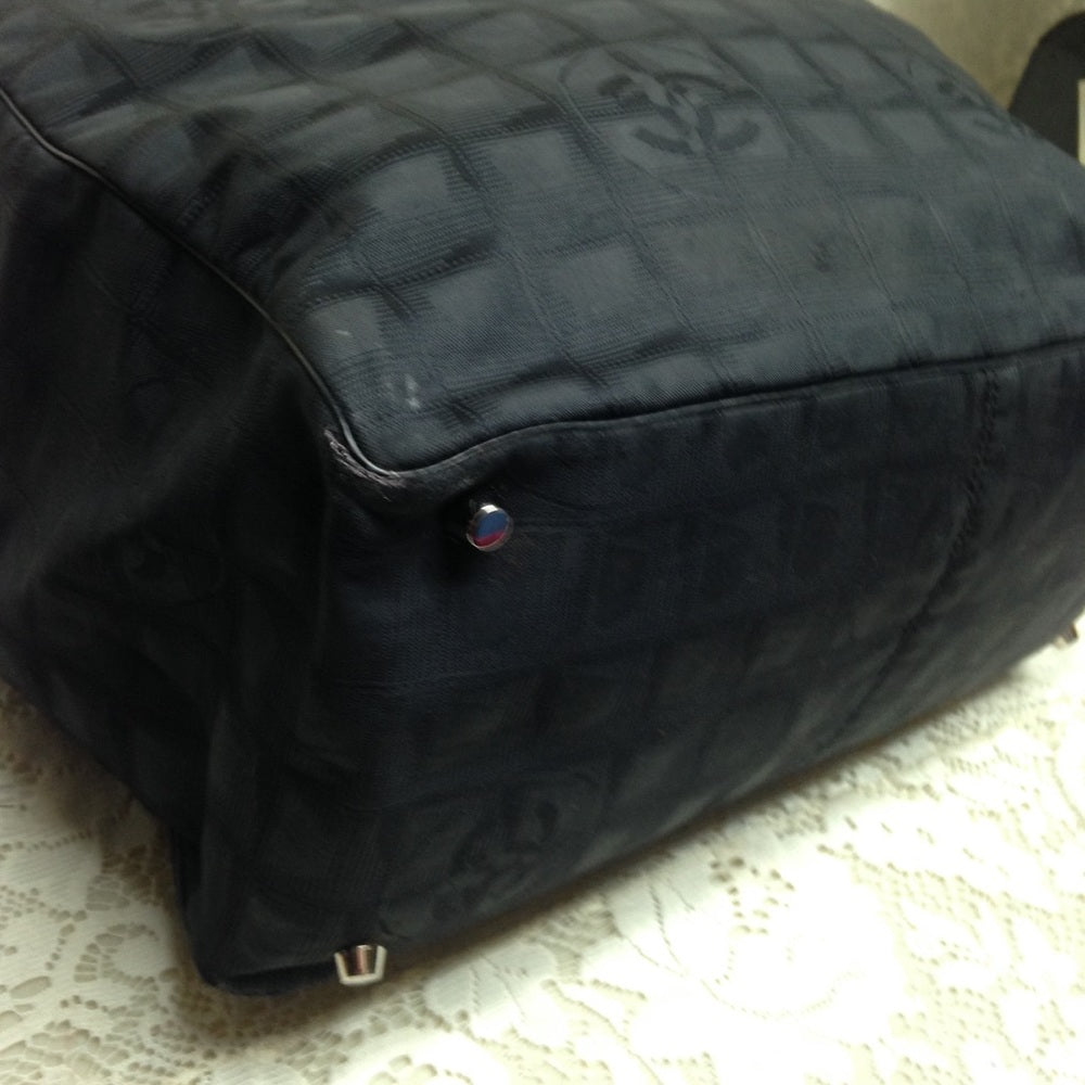 Chanel Travel Line Black Nylon MM Tote