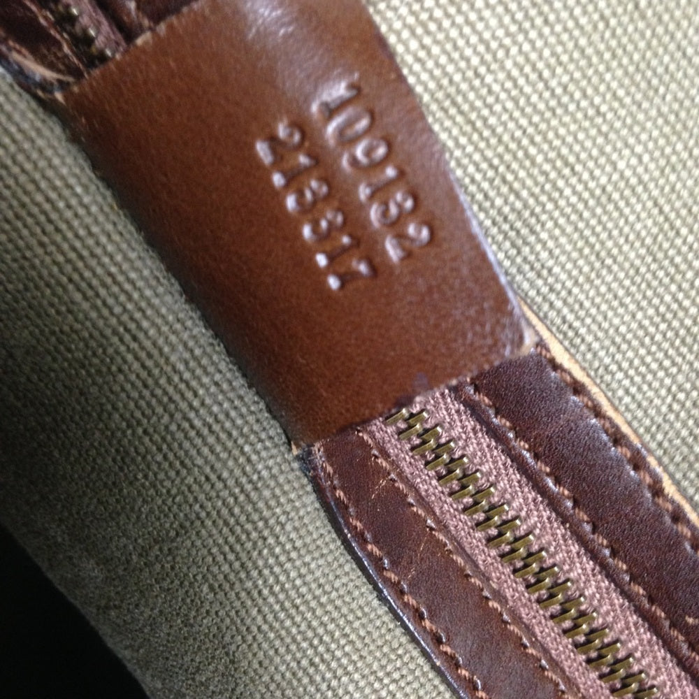 Vintage Gucci Khaki Canvas-Leather Shoulder Bag