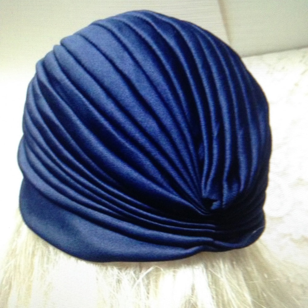 Fabulous Dk Blue Cloche, Turban, Flapper Style Hat