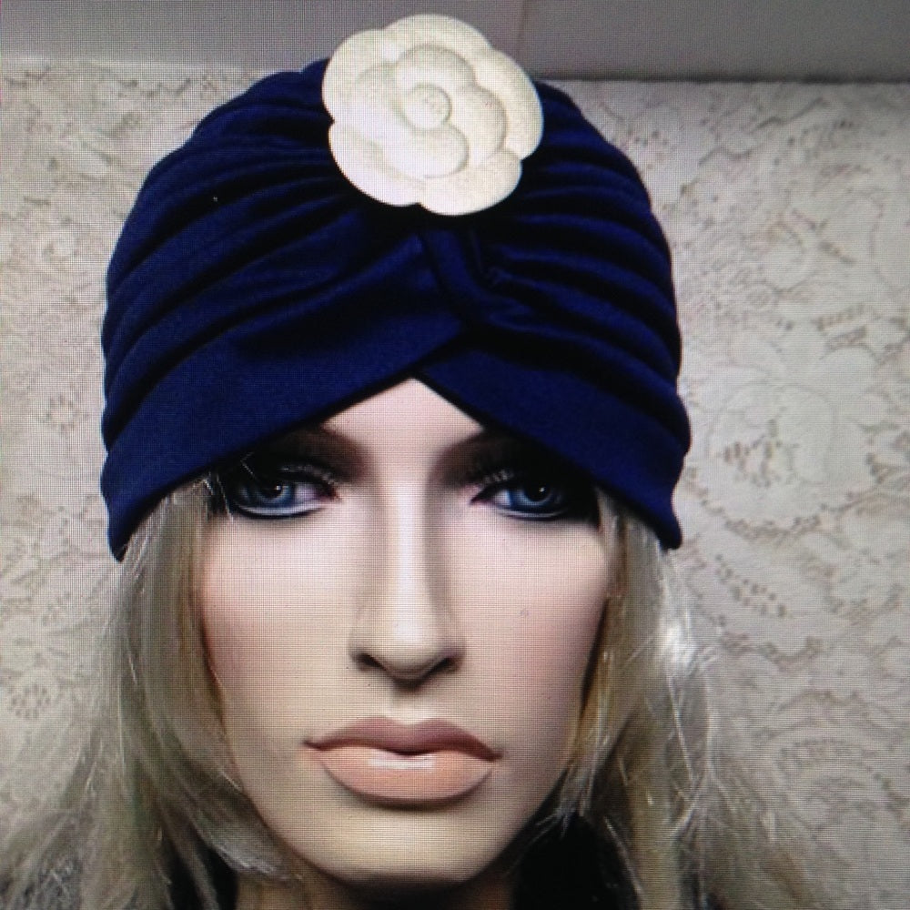 Fabulous Dk Blue Cloche, Turban, Flapper Style Hat
