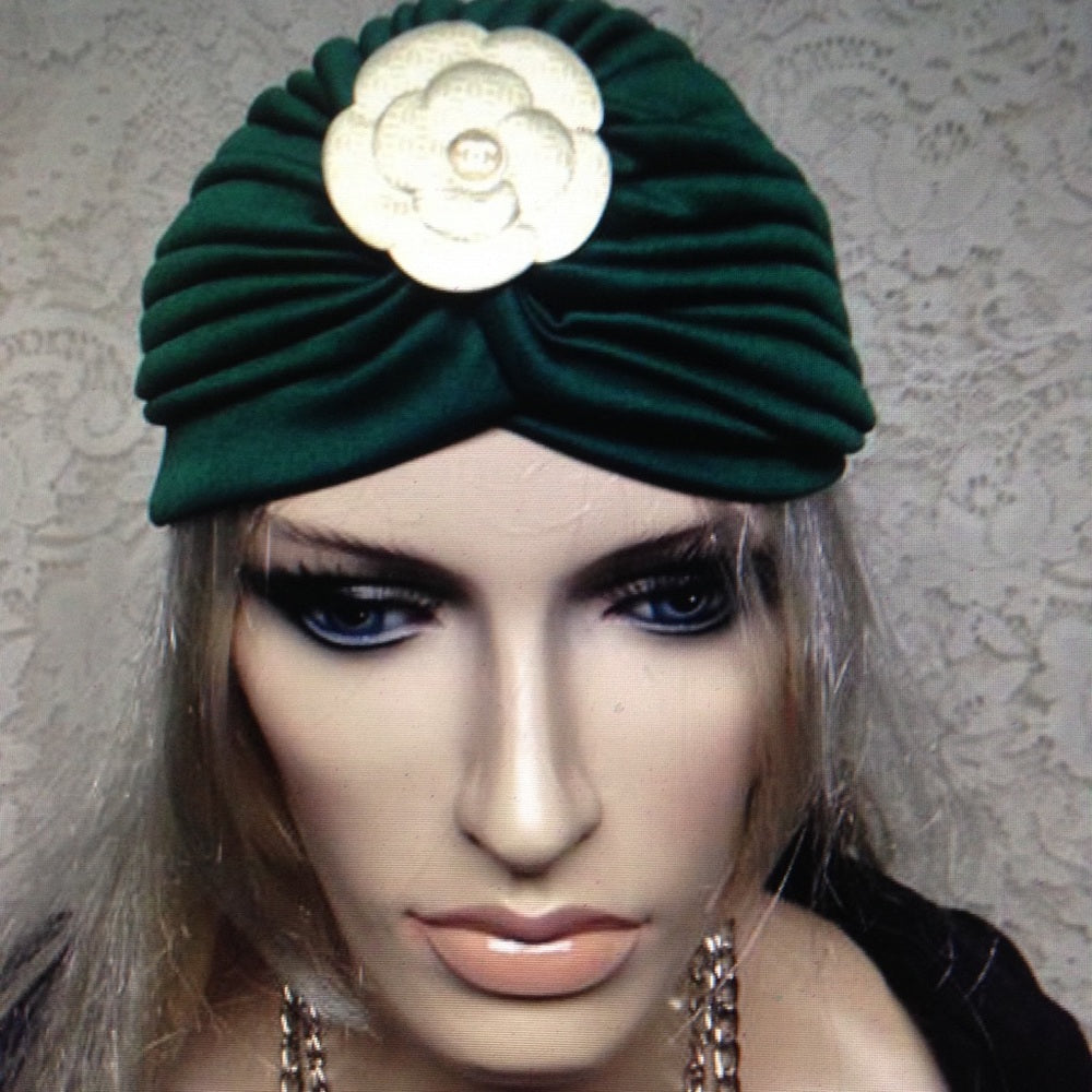 Fabulous Green Cloche, Turban, Flapper Style Hat