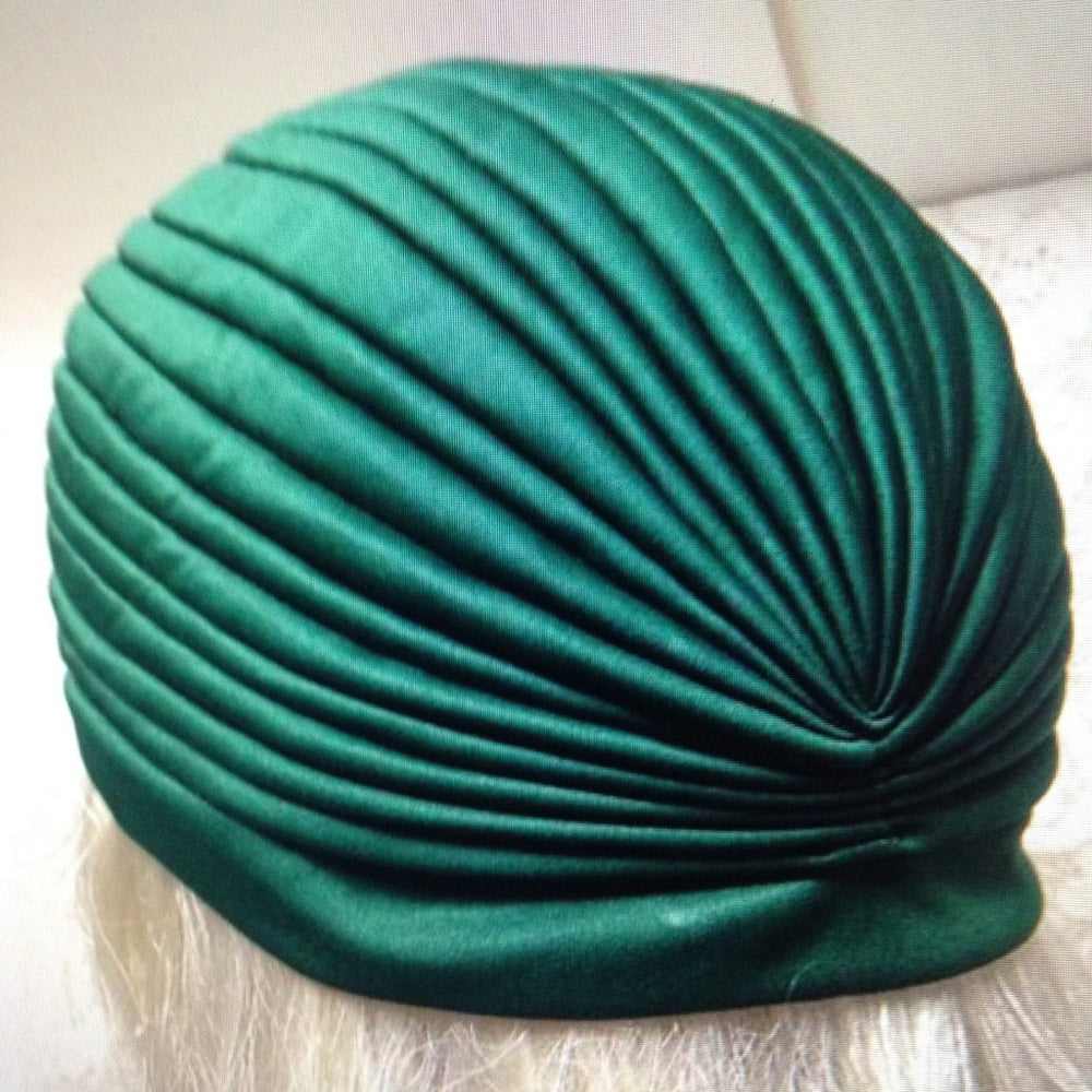 Fabulous Green Cloche, Turban, Flapper Style Hat
