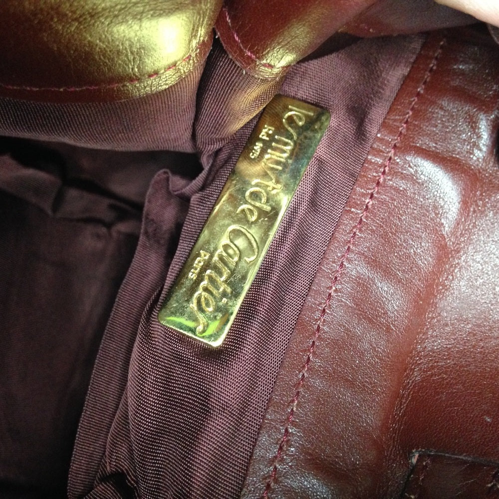 Cartier Burgundy Leather GM Drawstring Shoulder Ba
