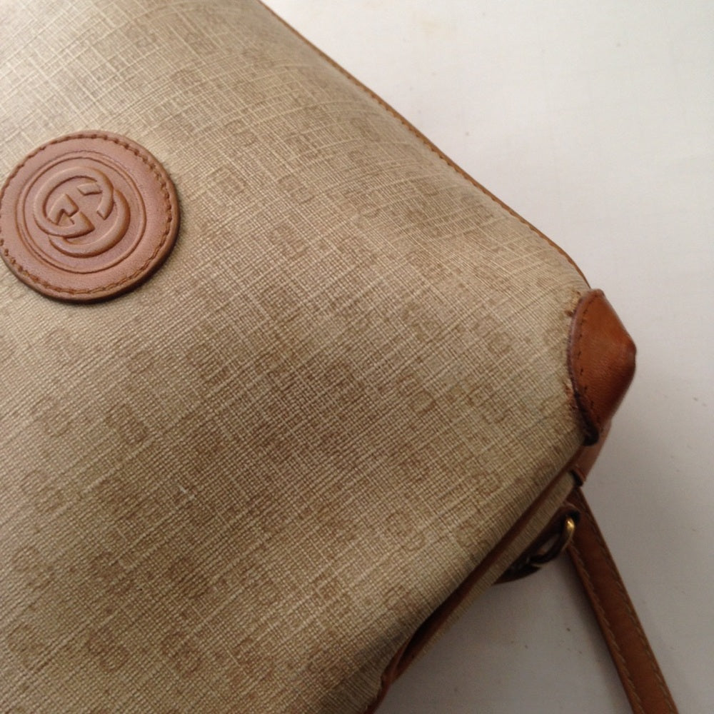 Vintage, Rare, Gucci, Brown Mono Crossbody