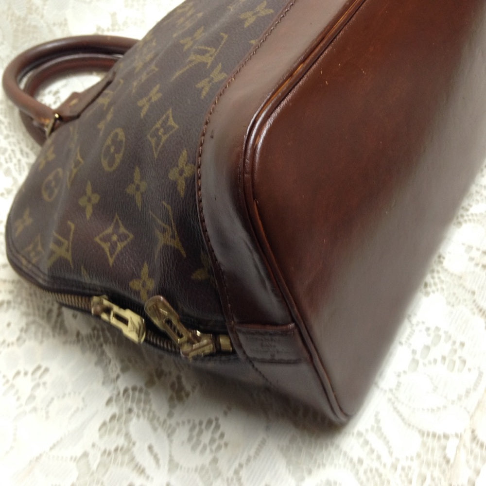 Louis Vuitton Alma Handbag w/ Dk Brown Leather Tri