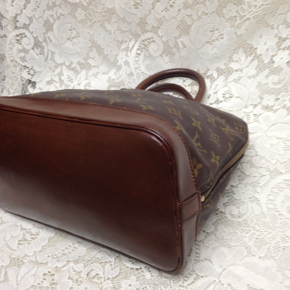 Louis Vuitton Alma Handbag w/ Dk Brown Leather Tri