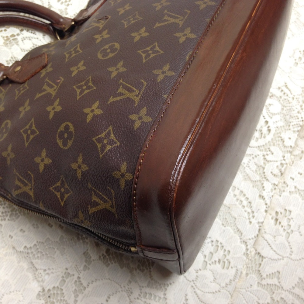 Louis Vuitton Alma Handbag w/ Dk Brown Leather Tri