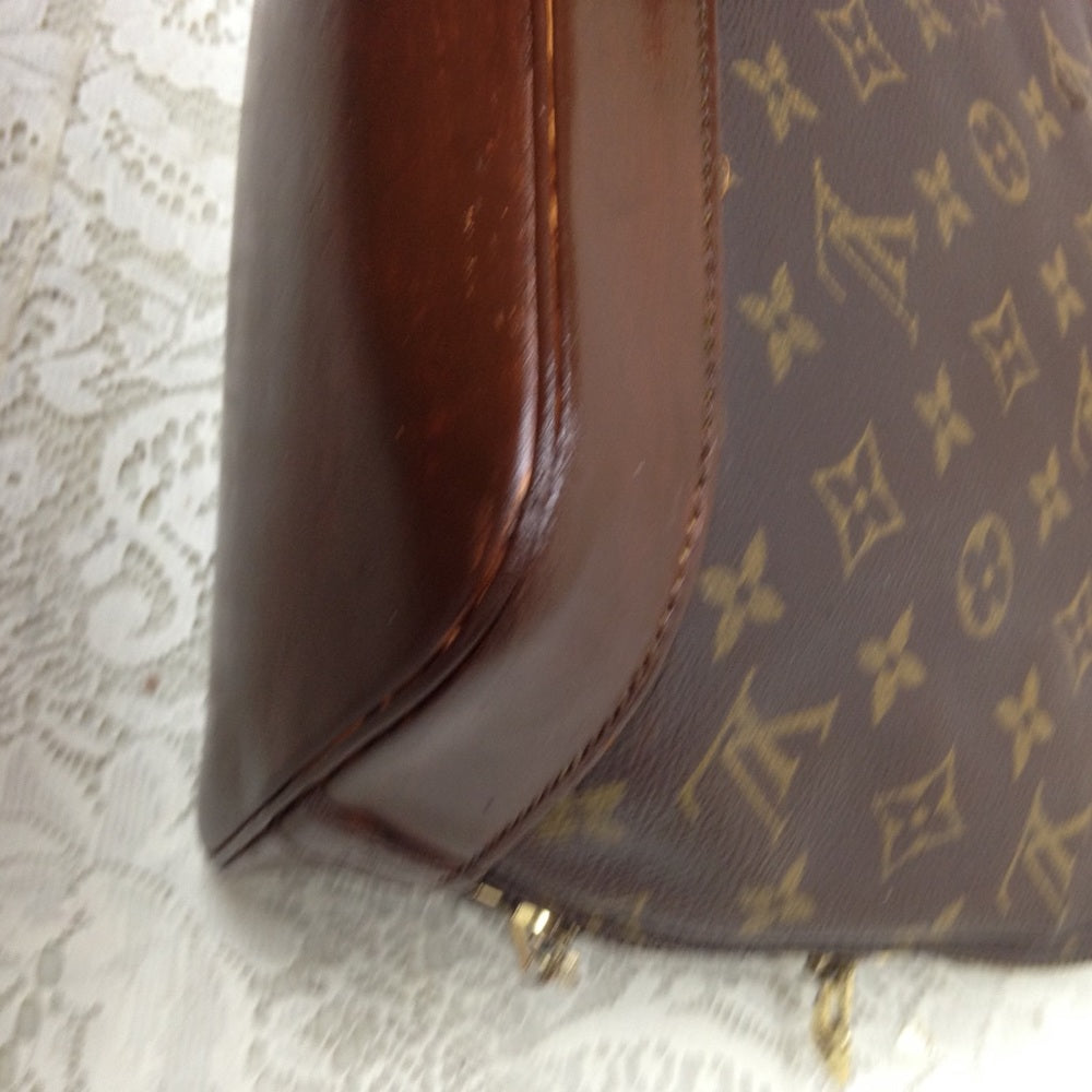 Louis Vuitton Alma Handbag w/ Dk Brown Leather Tri