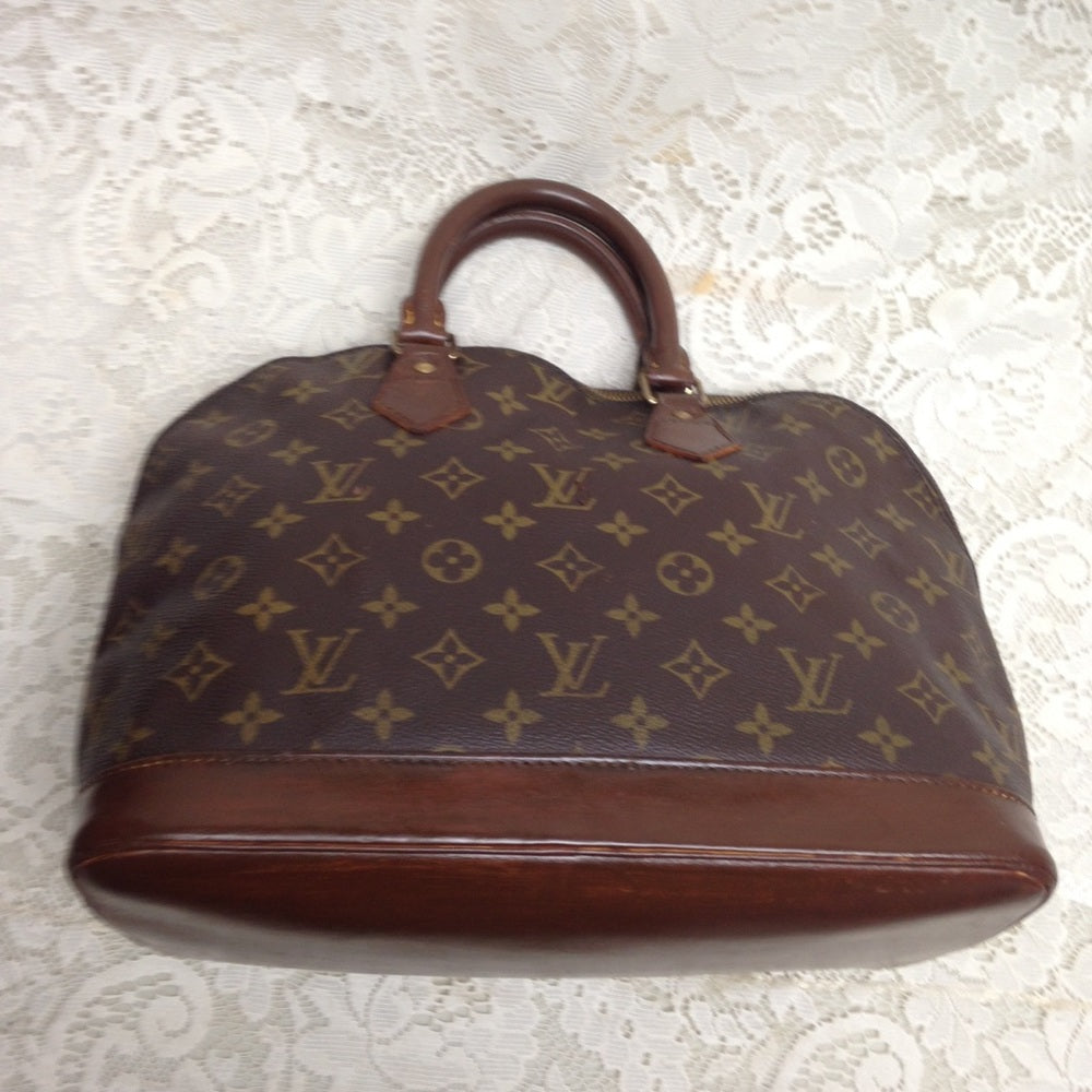 Louis Vuitton Alma Handbag w/ Dk Brown Leather Tri