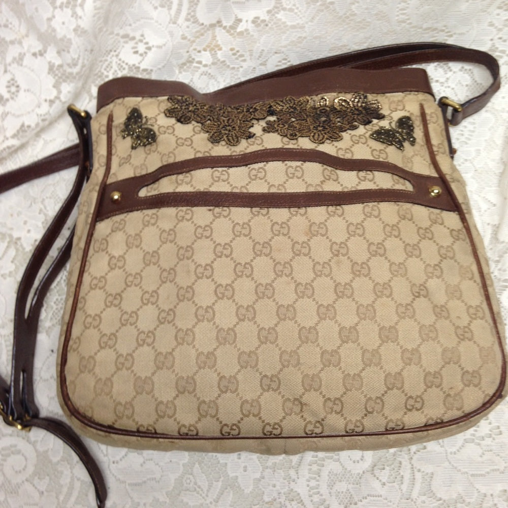 Vintage Gucci Italy, Brown Mono Shoulder Bag