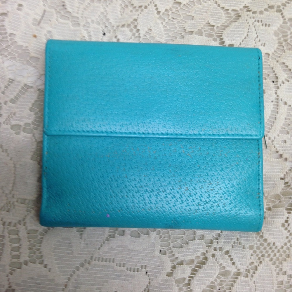 Gucci Aqua-Blue Leather Compact Bi-fold Wallet