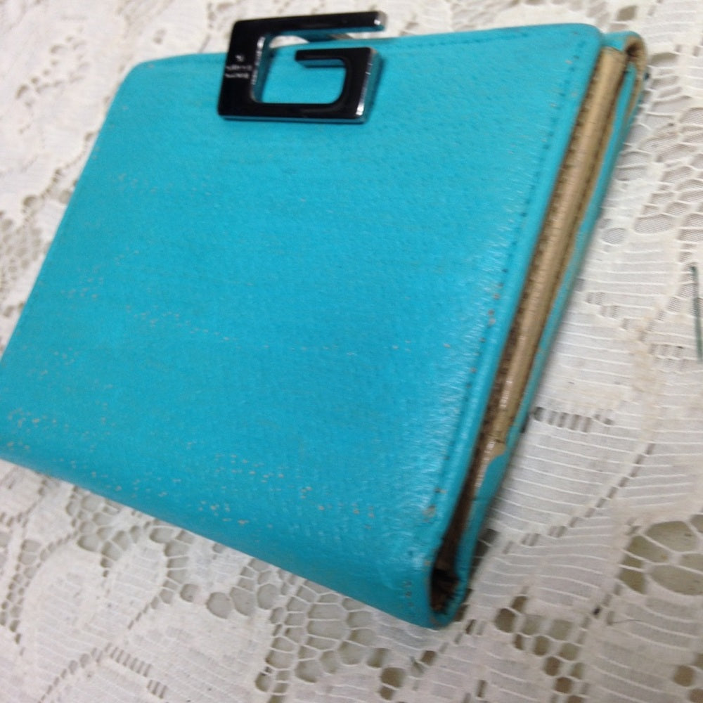 Gucci Aqua-Blue Leather Compact Bi-fold Wallet