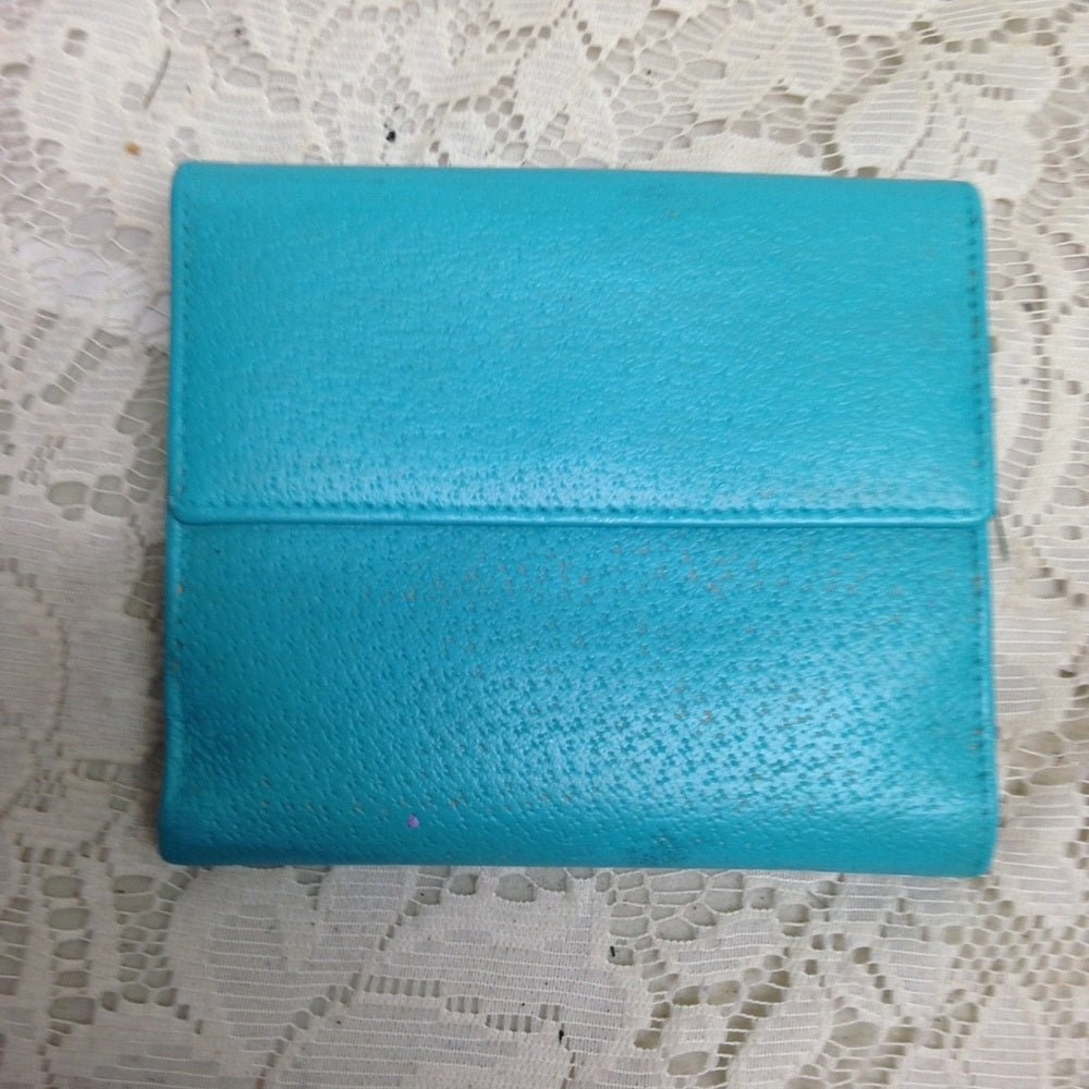 Gucci Aqua-Blue Leather Compact Bi-fold Wallet