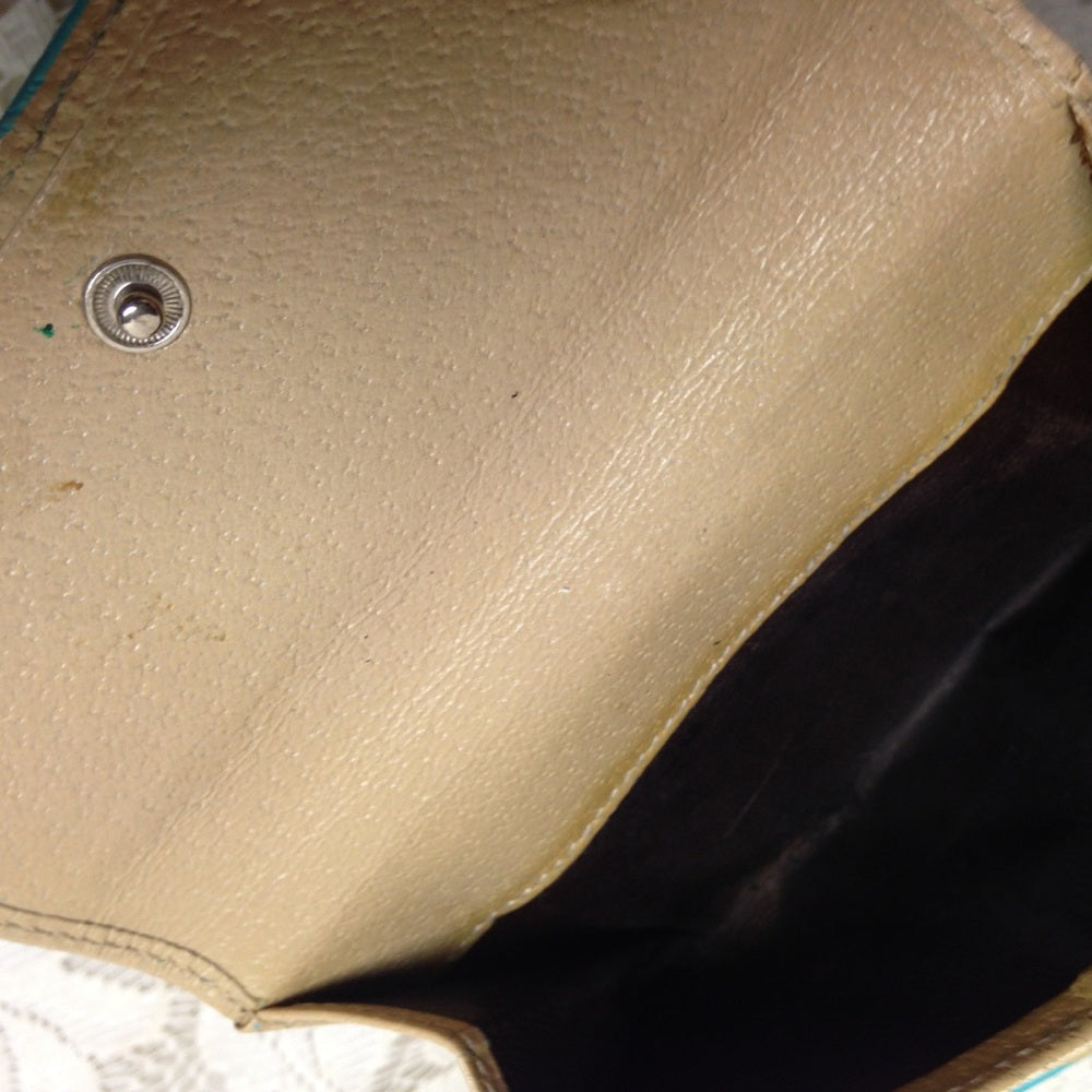 Gucci Aqua-Blue Leather Compact Bi-fold Wallet