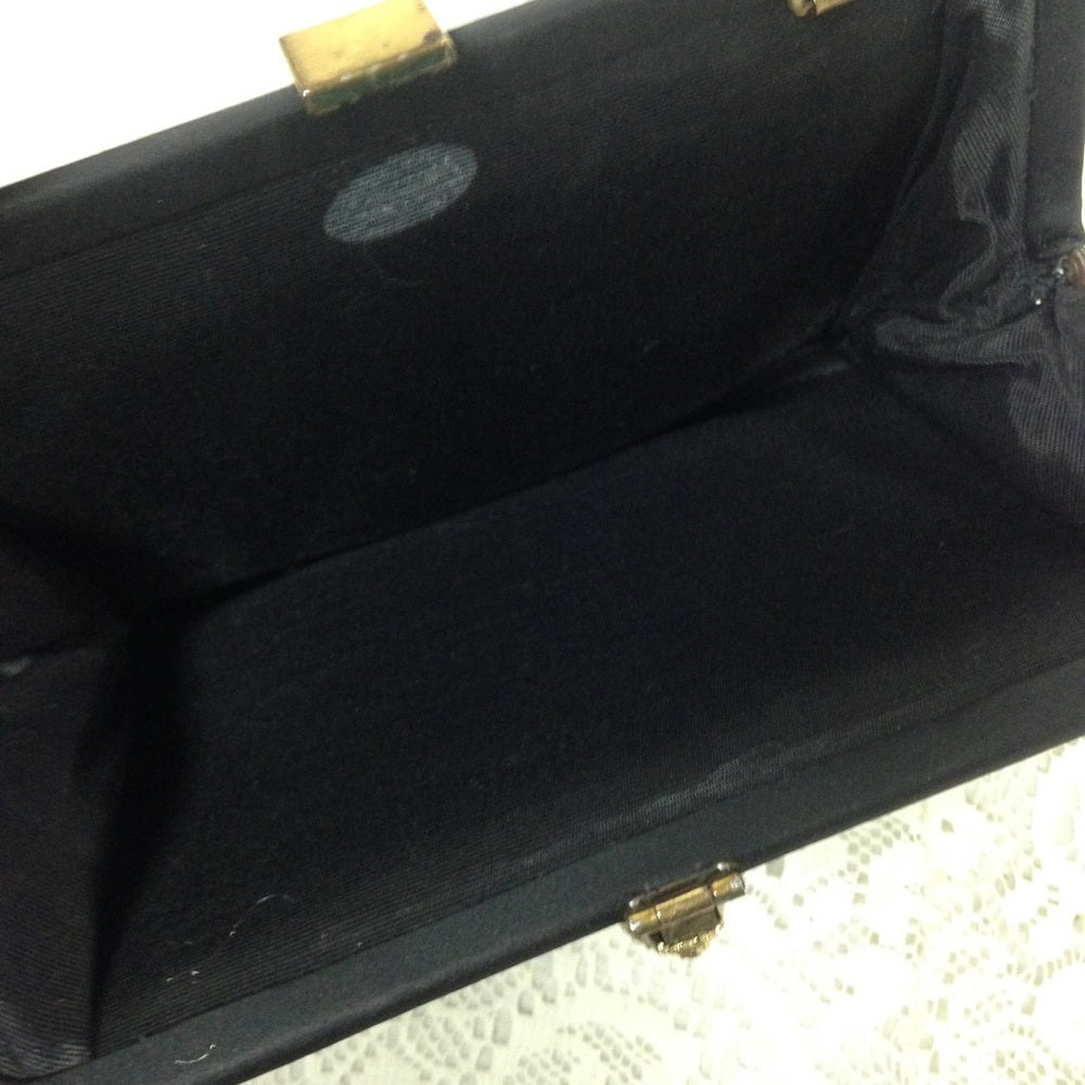 Elegant Black Evening Purse With Rhinestones